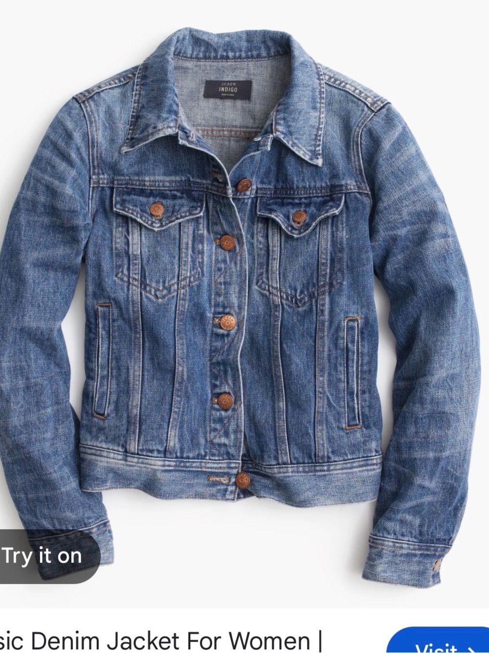 J.Crew Classic Denim Jacket M